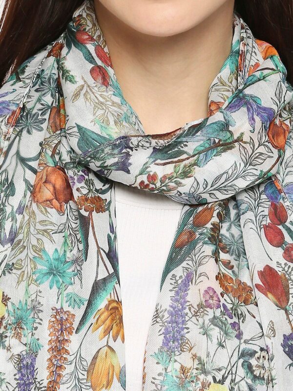 Women Floral Printed Scarf - Image 2