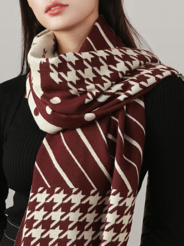 Women Red & Cream-Coloured Printed Scarf - Image 2