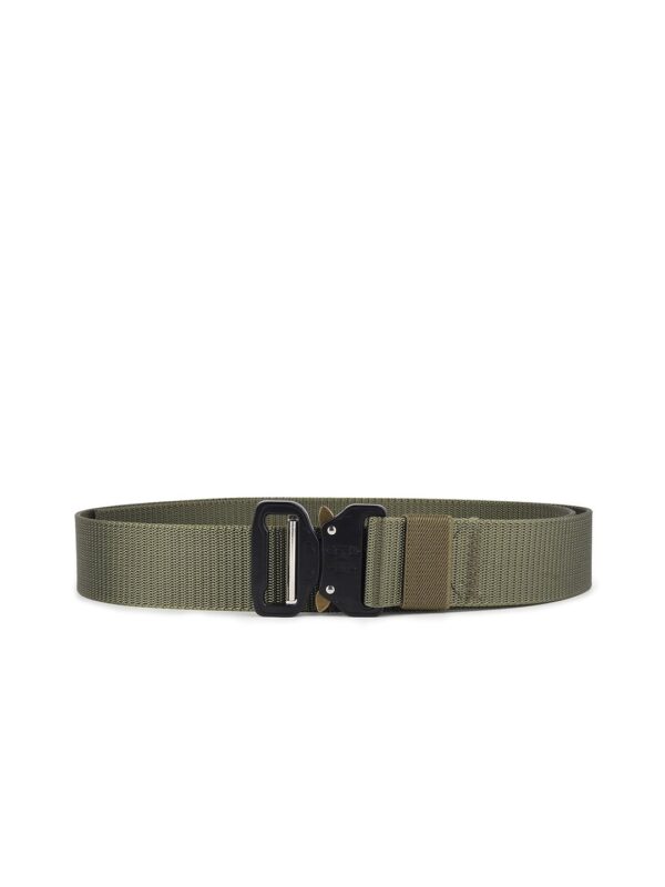 Men Olive Green Textured Durable Non-Slip Belt - Image 2