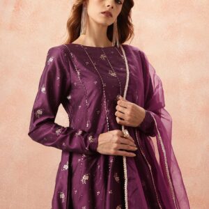 Thread Work & Sequinned Yoke Design Empire Ethnic Dress | S size only
