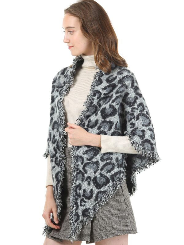 Women Grey & Black Printed Scarf - Image 2