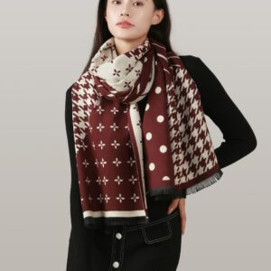 Women Red & Cream-Coloured Printed Scarf