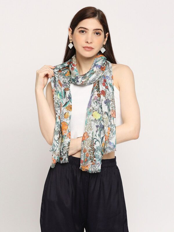 Women Floral Printed Scarf - Image 3