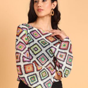 Geometric Crochet Crop Top
