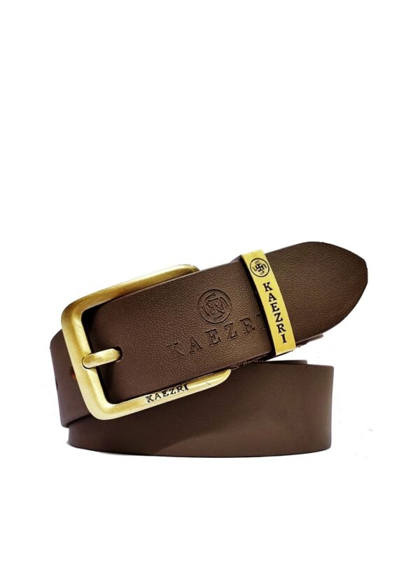 Men Textured Leather Belt - Image 3