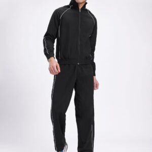 Raglan Sleeves Mock Collar Jacket with Track Pants