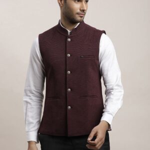Women Woven Design Nehru Jacket | one size XS