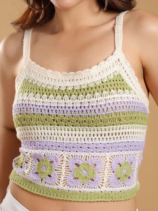 Women Embellished Cotton Crop Top - Image 2