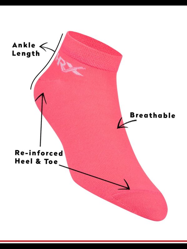 Women Pack Of 3 Navy Blue & Yellow Cotton Ankle Length Sports Socks | One size - Image 3