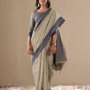 Grey Pure Cotton Sarees