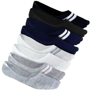 Men Solid-Striped Pack of 4 Odour Free Breathable Low Cut Bamboo No Show Socks