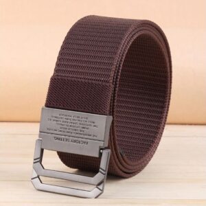Men Brown Wide Canvas Belt
