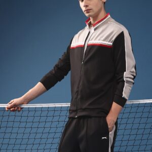 Colourblocked Mock Collar Sports Tracksuits