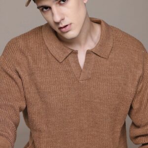 The Lifestyle Co. Polo Collar Ribbed Sweaters