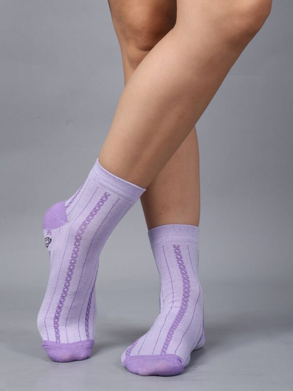 Women Pack Of 3 Patterned Cotton Calf-Length Socks - Image 2
