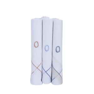 Men Pack Of 3 Logo Embroidered Pure Cotton Handkerchiefs