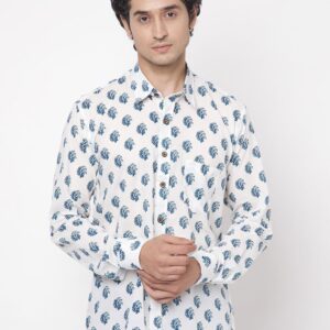 Men Relaxed Spread Collar Floral Printed Casual Shirt