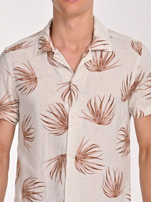 Men Smart Slim Fit Floral Opaque Printed Casual Shirt - Image 3