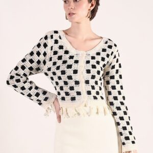Women Geometric Crochet Top