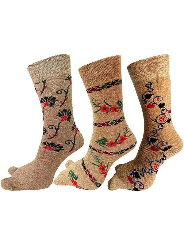 Women Pack Of 3 Patterned Thick Thumb Socks